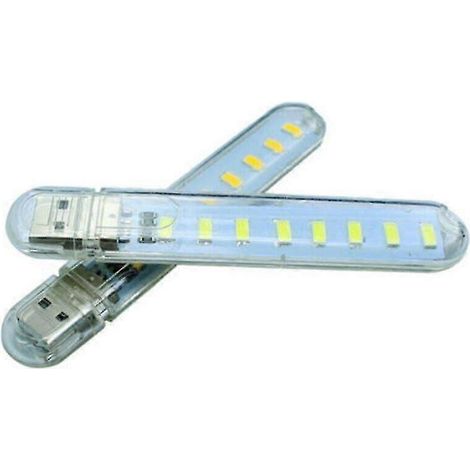 Lampe LED USB à 8 LED, veilleuse d'ordinateur (blanc chaud) (2 pièces) (1/5)