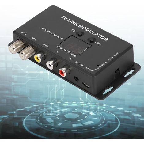 Convertisseur AV RF avec Affichage Numérique et Télécommande IR pour Modulateur TV UHF