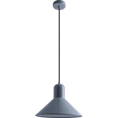 Paco Home Pendelleuchte Hängelampe Esszimmer Küchenlampe Hängend Esstischlampe Matt E27 ohne Leuchtmittel, Matt Grau/Weiß
