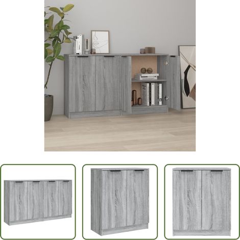 Armoire multifonction -  Buffets 2 pcs Sonoma gris 60x30x70 cm Bois d'ingénierie (1/5)