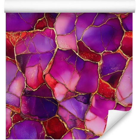 Papel pintado tinta violeta, morado, rojo y rosa 50x1000 cm (1/5)