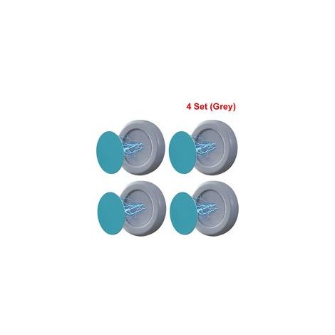 Gancho magnético de pared para refrigerador, adhesivo para control remoto, soporte de almacenamiento para armario, organizador del hogar (gris, juego de 4) - Crezuo