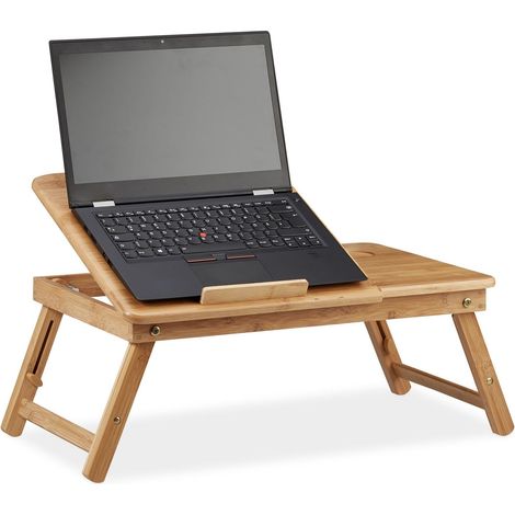 Height adjustable bamboo laptop stand