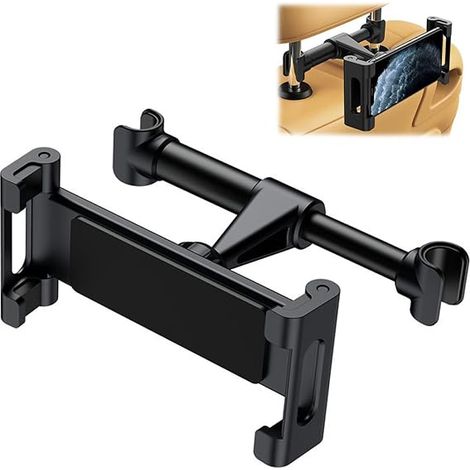Support Voiture Universel,Porte Tablette Voiture et Support Switch Voiture,Étrier Extensible 360 pour Siège Avant/Arrière,Compatible iPhone Samsung 5,5-10 Pouces,Installation Sans Outil,Fixation Appui (1/5)
