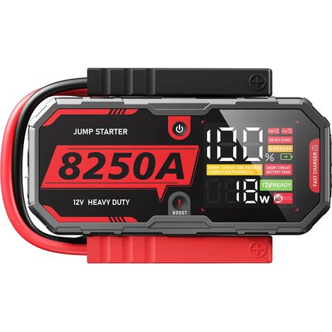 Démarreur de voiture, Design portable, Capacité de charge rapide, 8250 (1/2)