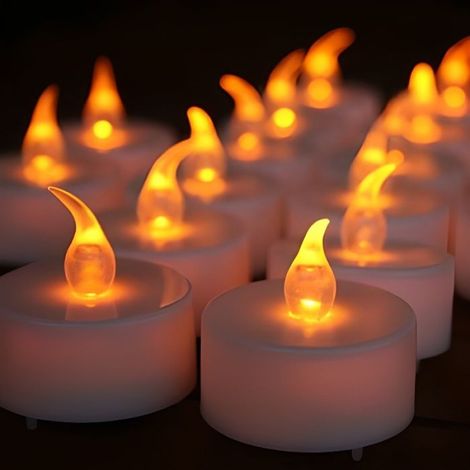 Bougie à LED - Jaune - Lot de 24 - Effet flamme - Intérieur - Mixte (1/4)