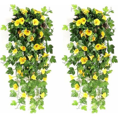 Fleurs artificielles pendantes d'extérieur Gloria Mattutine fleurs artificielles tombantes d'intérieur, plantes artificielles pour décorations de mariage, jardin, mur, balcon,GU.B/bon (1/4)