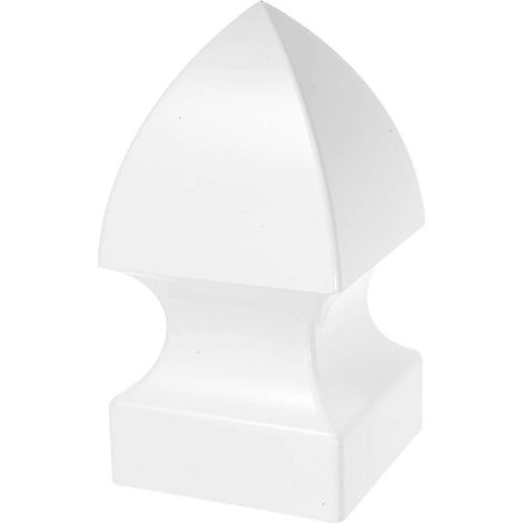 Manchon de protection pour poteau, carré décoratif de protection en plastique, 20,00 x 10,70 x 10,70 cm, blanc, compatible avec les poteaux de clôture, 1 pièce par paquet. (1/5)
