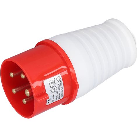 Prise industrielle 5 broches 32 A IP44 étanche à l'eau et à la poussière, connecteur de prise aviation 220‑380 V/240‑415 V HR‑025 (mâle) (1/5)