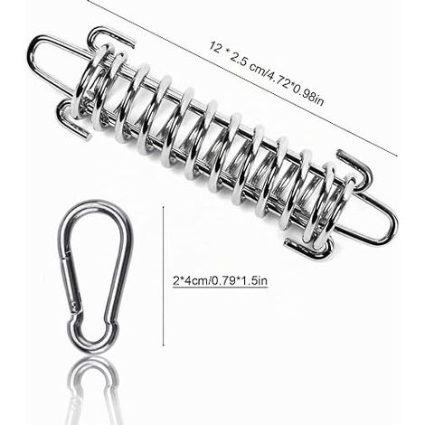 Boucles à Ressort pour Tente Tendeur Ressort Ressort en Acier pour Auvent Tendeur Voile Ombrage pour Camping en Plein Air Randonnée Voyage Pique Nique Tente de Plage Auvent (1/4)