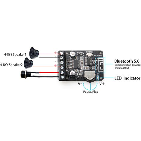 Module amplificateur numérique haute puissance XY-P15W stéréo Bluetooth (1/4)