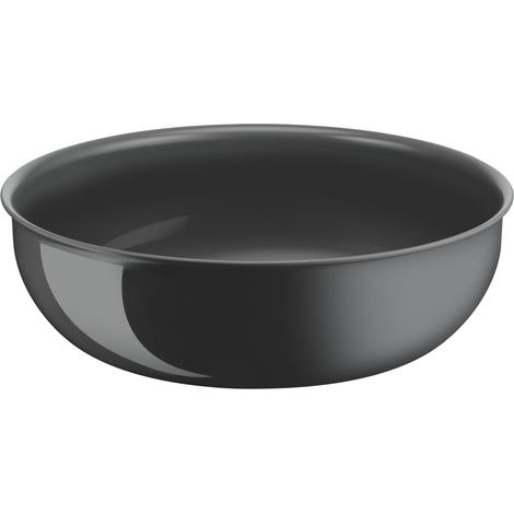 Wok en céramique antiadhésive 26 cm, utilisable avec poignée amovible, 100% aluminium recyclé avec technologie Thermo-Signal pour toutes les sources de chaleur, y compris