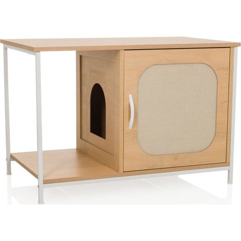 Katzenhaus / Sideboard KITTYHOME 1 80x48x55 cm buche / weiß hjh LIVING (1/5)