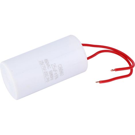 Condensateur de démarrage CBB60 25 µF 450 V CA pour appareils électroménagers 25/70/-20 (1/5)
