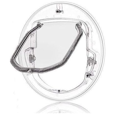 Porte de chien porte de fenêtre porte ronde à rabat clair avec 4 façons Lock & Liner Kit pour chat chiot Doggie meilleur s'adapte pour la fenêtre de l'écran, porte en verre coulissante (1/4)