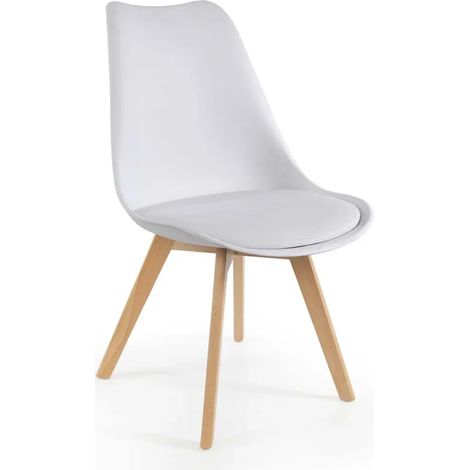 Set de 4 sillas modernas con asiento de plástico 54x48x83