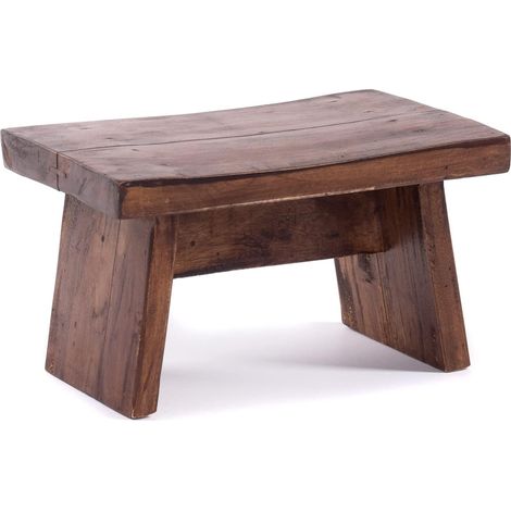 DESIGN DELIGHTS Repose-pieds en bois massif recyclé 18,5 x 29 x 19,5 cm (h x l x p) Style shabby chic (1/5)