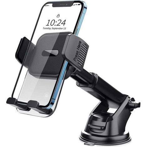 Support Téléphone Voiture Ventouse Ultra Puissante Support Voiture Tableau de Bord Rotation 360 Degrés Une Main Compatible 4 7 Pouces (1/4)
