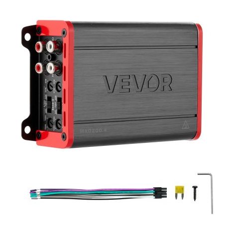 Amplificador para Automóvil 4 Canales Puenteable Clase D, Máximo 4 x 120W a 4 ohmios y 4 x 200W a 2 ohmios, Amplificador Estéreo de Audio para Coche para Vehículo Todoterreno Camioneta SUV Sedán (1/5)