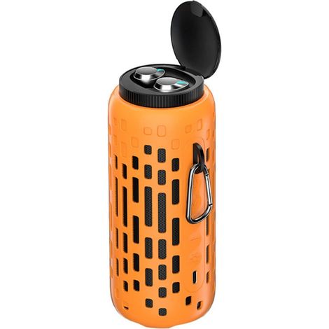 Haut-parleurs écouteurs Bluetooth 2 en 1 TWS Sport Portable Orange (1/5)