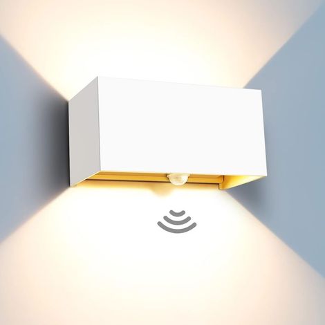 24W Applique Murale Exterieur avec Detecteur de Mouvement IP65 Applique Murale Interieur Angle de Rayonnement Réglable Blanc Applique Exterieur Blanc Chaud 3000K (1/5)