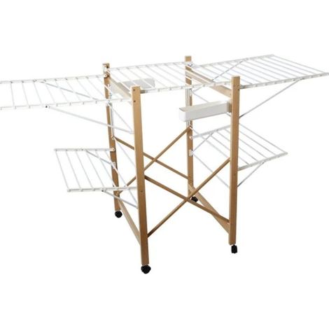 Stendibiancheria Stendino Finto Legno Wide con Porta Mollette (1/5)