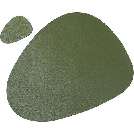 Dessous de table/sous-verres en PU vert imperméable (lot de 2) (1/5)