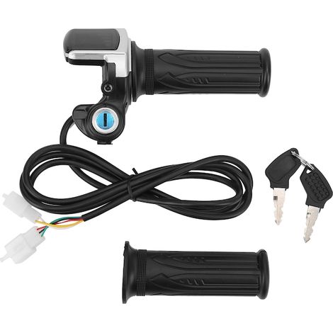 Poignée d'accélérateur électrique, 48 V, plastique, LED, noire, câble de 1,6 m (1/5)