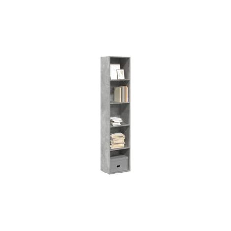 Bibliothèque gris béton 40x30x189 bois d'ingénierie (1/5)