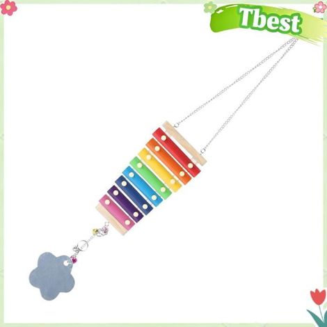 Tbest Jouet Xylophone en Bois pour Poules et Perroquets - Son Crispt, Miroir Inclus, Résistant (1/4)