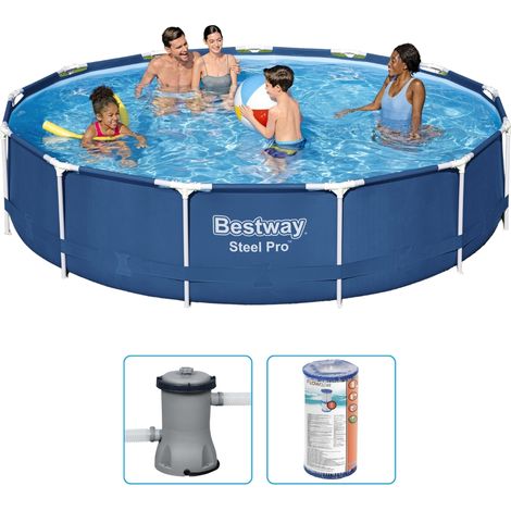 Piscine Bestway Steel Pro - 396 x 84 cm - Ronde - Avec pompe de filtration (1/5)