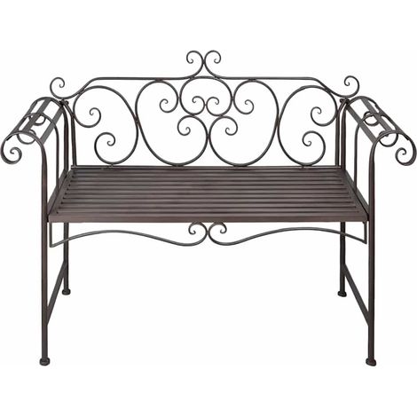 Maison Exclusive - Gartenbank 132 cm Stahl Antik Braun