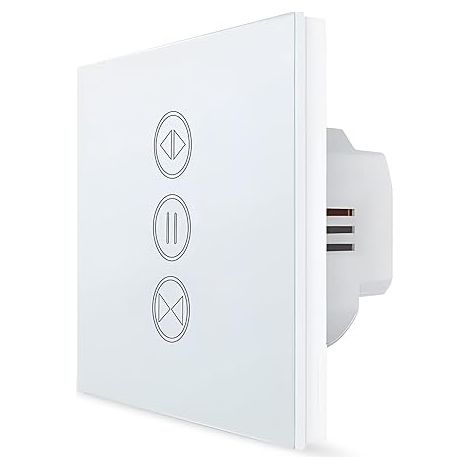 Interrupteur Volet Roulant Connecté, Ouverture Réglable, Commutateur Stores Rideau WiFi, Compatible avec Alexa Google Home pour Commande Vocale, Minuterie Intelligent Moteur Mural