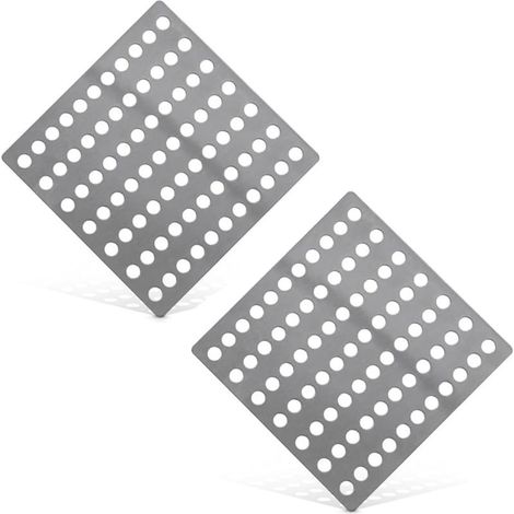 Lot de 2 Bonde Douche 15x15cm Filtre Cheveux Douche Attrape Cheveux Douche Filtre Evier Grille Douche ArrêTer Le Couvercle des éGouts des Feuilles (1/5)
