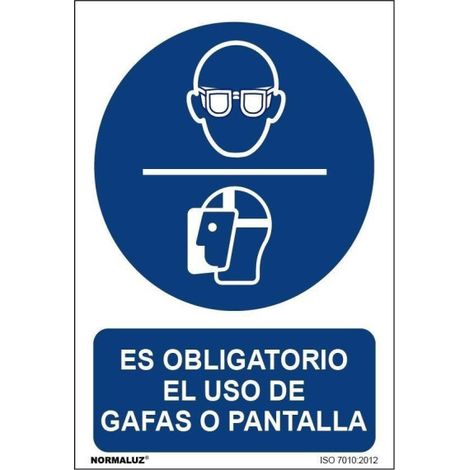 NORMALUZ Señal “Obligatorio uso de gafas” 29,5x20cm fabricada en PVC RD20618