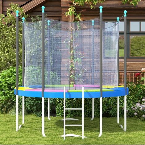 Copertura bordo trampolino 305x305x30 cm, protezione molle, resistente alle intemperie e UV, plastica multicolore (1/5)