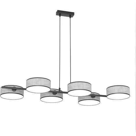 Lampadario DRUMZ Emibig grigio nero 6xE14 paralumi tondi (1/5)