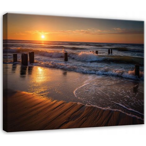 Tableau sur toile plage et mer – Paysage naturel – 40 x 30 cm