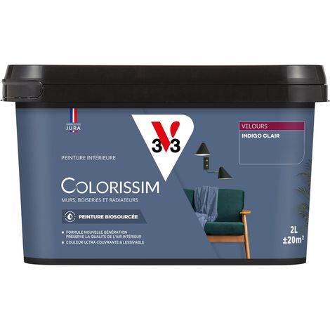 Peinture murale intérieure Colorissim® V33 Indigo clair Velours 2L