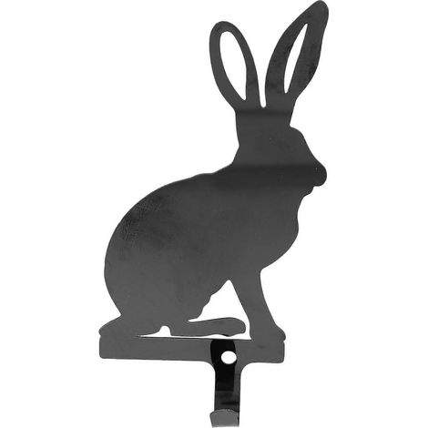 Crochet mural décoratif lapin de Pâques, crochet mural robuste et utilitaire pour salle de bain et cuisine-12x6cm-Black