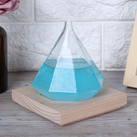 Einzigartige, rautenförmige Glasflasche mit Wettervorhersage – Heimdekoration, Geburtstagsgeschenk, Blau (1/5)