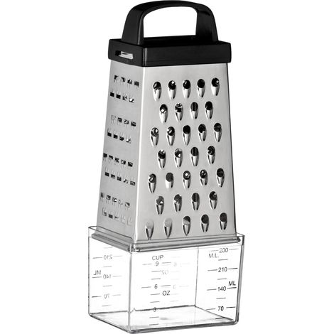 Interiors By Premier Versatile 4 Sided Grater With Collection Department, 4 Sided Stainless Steel Grater, Sturdy Cheese Grater (1/4)