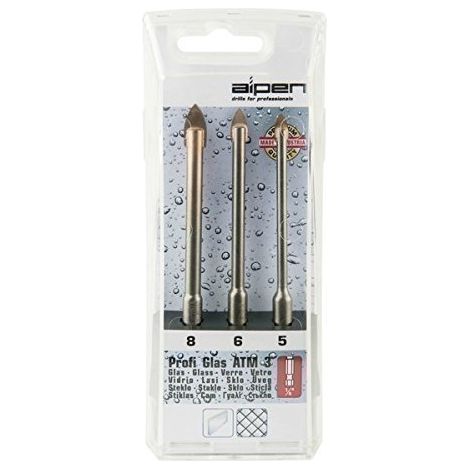 ALPEN 28900003100 PROFI GLAS VERRE DE FORAGE CARBURE ATM, GRIS, SET DE 3 PIÈCES