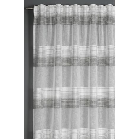Schal m. Gardinenb. 140x245cm silbergrau / 100% PL