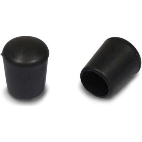 Embouts de protection ronds en caoutchouc noir pour tubes de 12 mm de diamètre intérieur (16/paquet) (1/3)