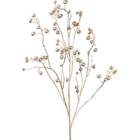 GASPER Weihnachtsdeko Zierapfelzweig Goldfarben 136 cm - Kunstpflanzen