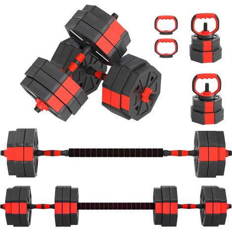 Set de 2 haltères réglables 30 kg, poids ajustable pour musculation à domicile (1/5)
