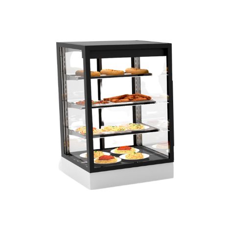 Vitrine Chaude 4 faces Série Sahara Integra base 60 - Accès Frontal avec Option GRAB&GO et Arrière - 3 Etagères - Sayl