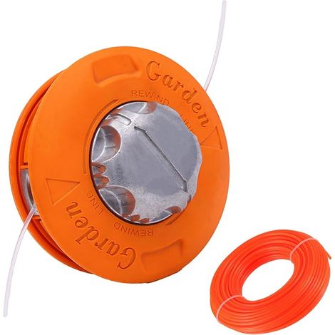 Tête de bobine de rechange M10 x 1,25 mm FX-MS152 pour débroussailleuse automatique, Fil à gauche avec fil de 30 m x 2,4 mm(Orange) (1/5)