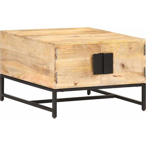 vidaXL Table basse 67x67x45 cm Bois de manguier massif (1/5)